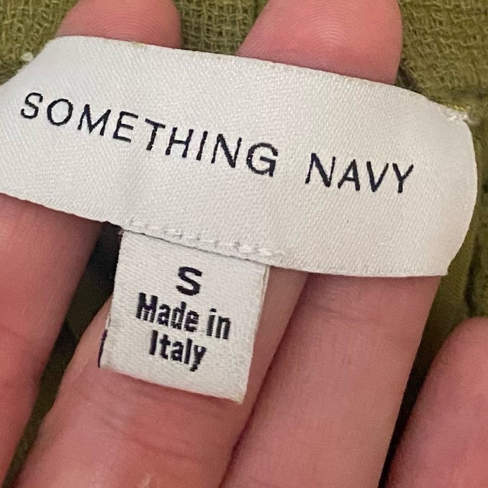 Something Navy Ryan Paperbag Shorts Green Hgh Waist Button Front S 2226 - Picture 7 of 10